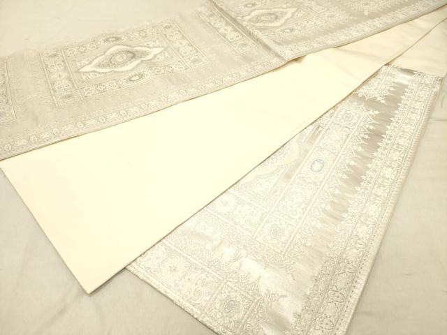 平和屋着物◎西陣　六通柄袋帯　唐織　更紗花文　正絹　逸品　DABC7593ya
