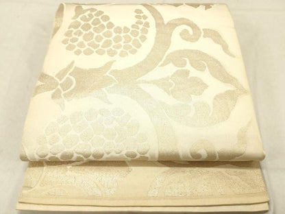 平和屋着物◎六通柄袋帯　葡萄蔦の葉文　正絹　逸品　DABC7596ya