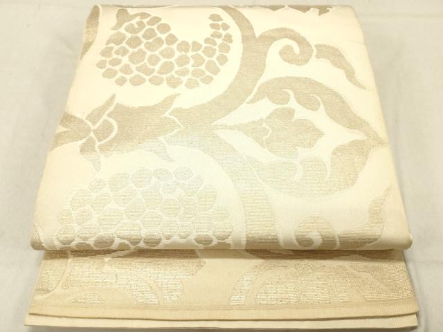 平和屋着物◎六通柄袋帯　葡萄蔦の葉文　正絹　逸品　DABC7596ya