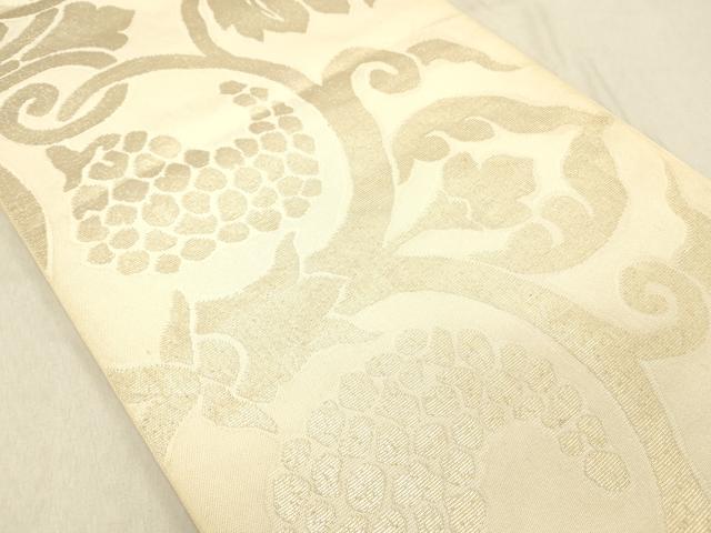 平和屋着物◎六通柄袋帯　葡萄蔦の葉文　正絹　逸品　DABC7596ya