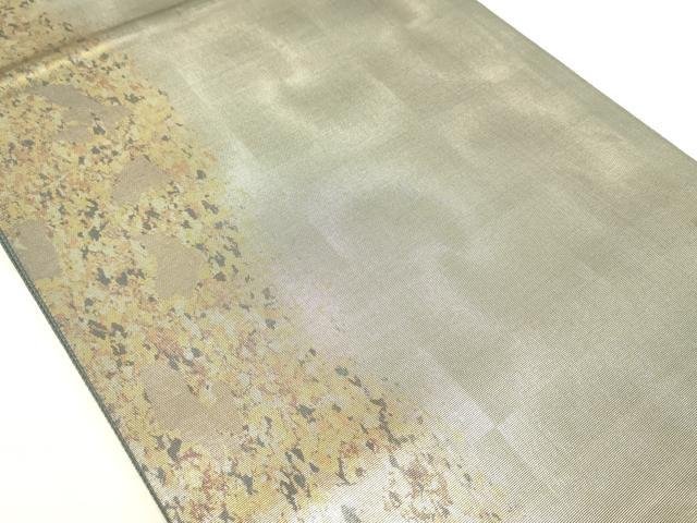 平和屋着物◎六通柄袋帯　霞文　引箔　正絹　逸品　DABC7602ya