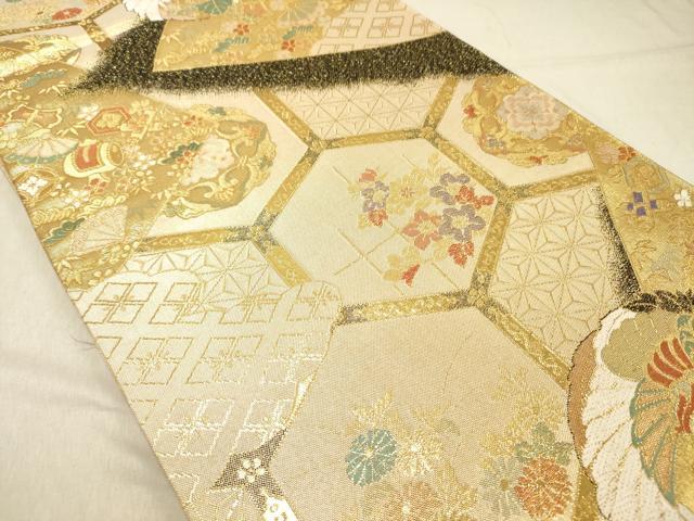 平和屋着物◎佐賀錦　六通柄袋帯　唐織　鳳凰宝尽くし文　正絹　逸品　DABC7604ya