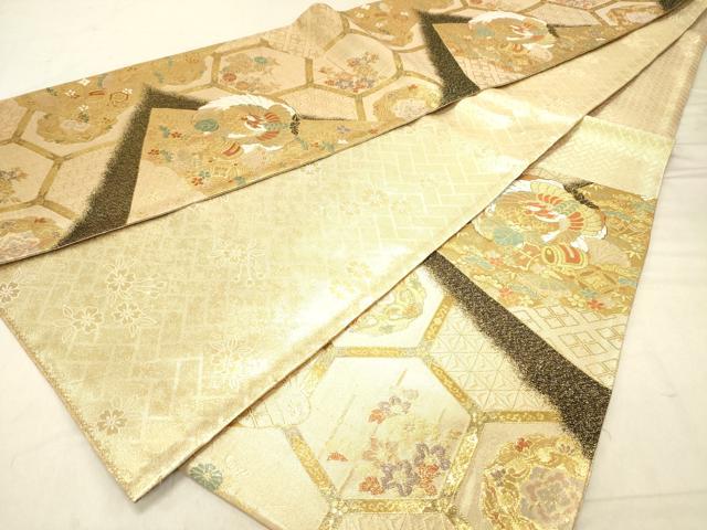 平和屋着物◎佐賀錦　六通柄袋帯　唐織　鳳凰宝尽くし文　正絹　逸品　DABC7604ya