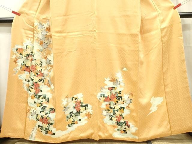 平和屋着物■訪問着 舞楓文 金彩 正絹 逸品 DABC7610ya