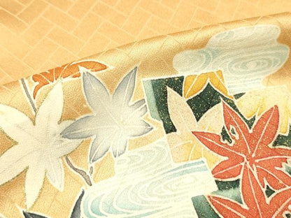 平和屋着物■訪問着 舞楓文 金彩 正絹 逸品 DABC7610ya