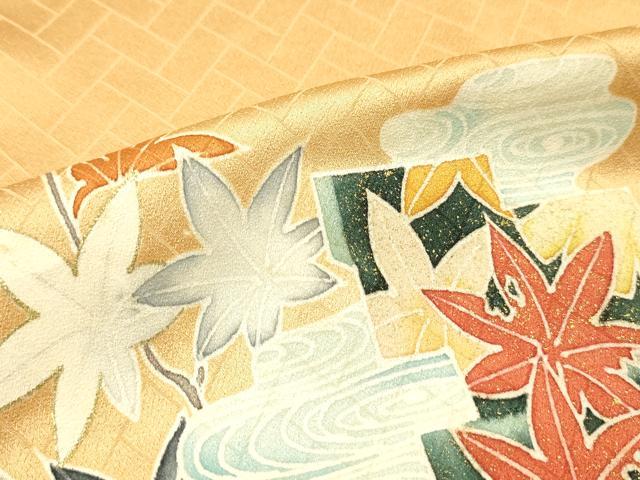 平和屋着物■訪問着 舞楓文 金彩 正絹 逸品 DABC7610ya