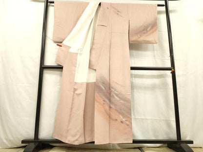 平和屋着物■訪問着 舞葉文 暈し染め 金彩 正絹 逸品 DABC7611ya