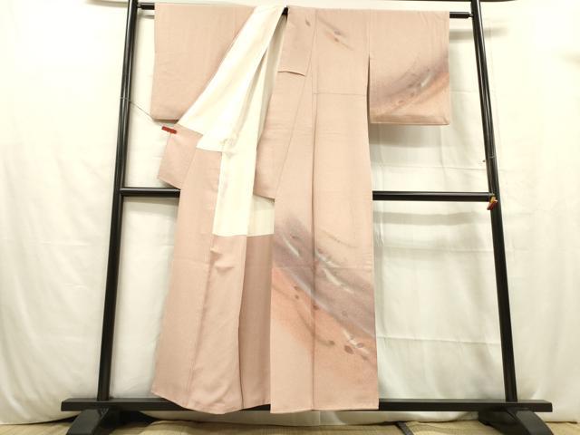 平和屋着物■訪問着 舞葉文 暈し染め 金彩 正絹 逸品 DABC7611ya