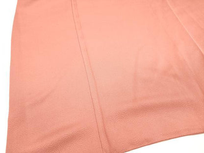 平和屋着物■上質な色無地 流水地紋 銀朱色 正絹 逸品 DABC7613ya