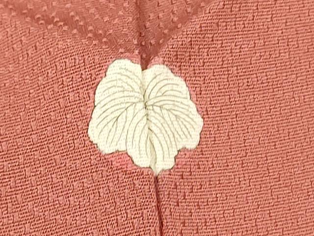 平和屋着物■上質な色無地 流水地紋 銀朱色 正絹 逸品 DABC7613ya