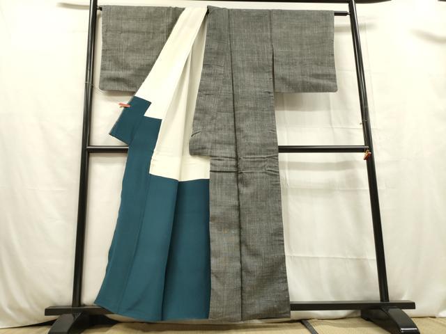 平和屋着物■上質な紬　霞文　正絹　逸品　DABC7614ya