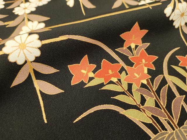 平和屋着物■豪華黒留袖　花車文　松竹梅　金彩　正絹　逸品　DABC7627ya