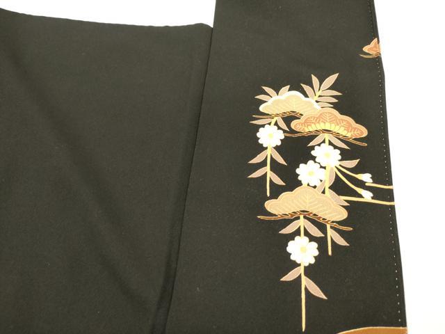 平和屋着物■豪華黒留袖　花車文　松竹梅　金彩　正絹　逸品　DABC7627ya