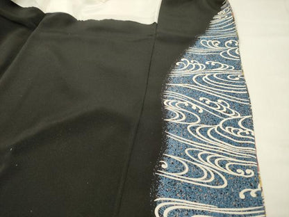 平和屋着物■豪華黒留袖　作家物　流水飛鶴文　片輪車　金彩　ますいわ屋扱い　正絹　逸品　DABC7631ya
