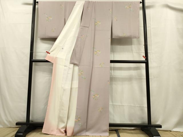 平和屋着物■上質な小紋 草花文 椿 菊 正絹 逸品 DABC7632ya
