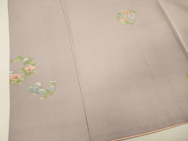 平和屋着物■上質な小紋 草花文 椿 菊 正絹 逸品 DABC7632ya