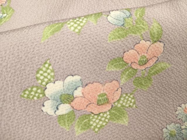 平和屋着物■上質な小紋 草花文 椿 菊 正絹 逸品 DABC7632ya