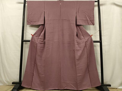 平和屋着物■上質な色無地 霞地紋 濃色 正絹 逸品 DABC7635ya