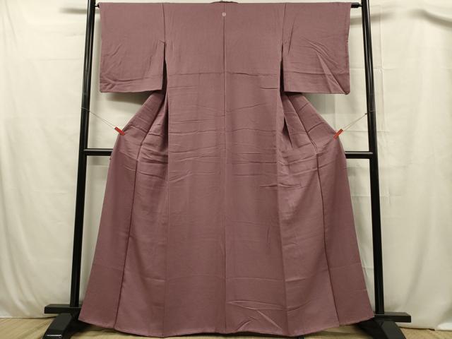 平和屋着物■上質な色無地 霞地紋 濃色 正絹 逸品 DABC7635ya
