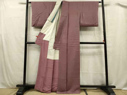 平和屋着物■上質な色無地 霞地紋 濃色 正絹 逸品 DABC7635ya