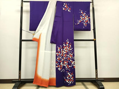 平和屋着物■訪問着 草花文 正絹 逸品 DABC7651ya