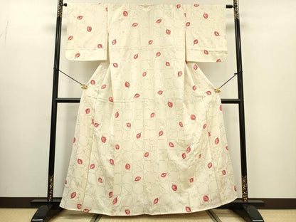平和屋着物■上質な小紋 舞葉文 金彩 正絹 逸品 DABC7656ya