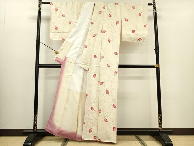 平和屋着物■上質な小紋 舞葉文 金彩 正絹 逸品 DABC7656ya