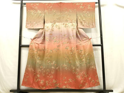 平和屋着物■訪問着 橘 暈し染め 金彩 正絹 逸品 DABC7660ya