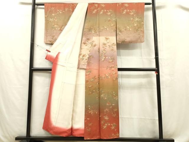 平和屋着物■訪問着 橘 暈し染め 金彩 正絹 逸品 DABC7660ya