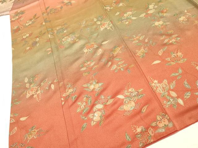 平和屋着物■訪問着 橘 暈し染め 金彩 正絹 逸品 DABC7660ya