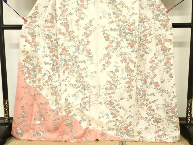 平和屋着物■訪問着　草花文　暈し染め　金彩　正絹　逸品　DABC7678ya