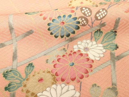 平和屋着物■訪問着　草花文　暈し染め　金彩　正絹　逸品　DABC7678ya