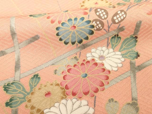 平和屋着物■訪問着　草花文　暈し染め　金彩　正絹　逸品　DABC7678ya