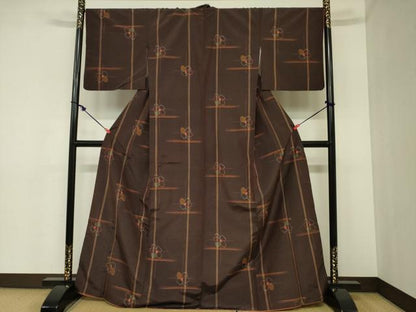 平和屋着物■上質な紬 舞花文 正絹 逸品 DABC7679ya