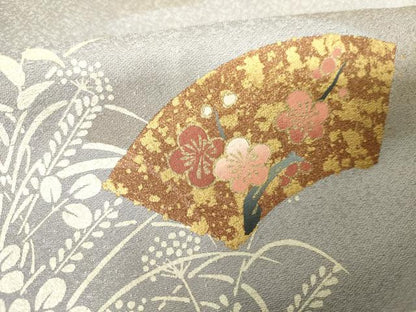 平和屋着物■訪問着　地紙花文　暈し染め　金彩　正絹　逸品　DABC7688ya