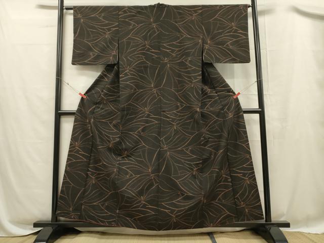 平和屋着物■上質な紬　舞葉文　正絹　逸品　DABC7709ya