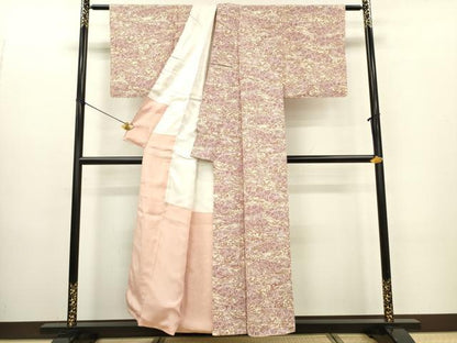 平和屋着物■上質な小紋 風景花文 正絹 逸品 DABC7724ya