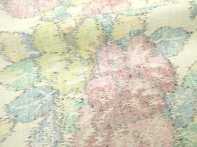 平和屋着物■上質な紬 草花文 正絹 逸品 DABC7725ya