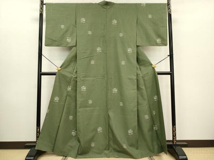 平和屋着物■上質な紬　舞花文　正絹　逸品　DABC7738ya