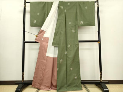平和屋着物■上質な紬　舞花文　正絹　逸品　DABC7738ya