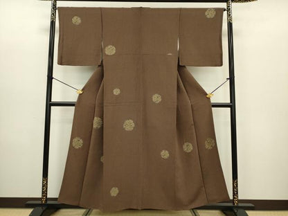 平和屋着物■上質な小紋 雪輪笹竹文 正絹 逸品 DABC7739ya