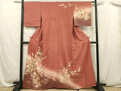 平和屋着物■訪問着 渡橋花文 暈し染め 金彩 正絹 逸品 DABC7740ya