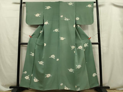 平和屋着物■上質な小紋 椿 金彩 正絹 逸品 DABC7741ya