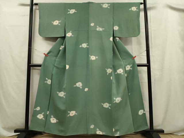 平和屋着物■上質な小紋 椿 金彩 正絹 逸品 DABC7741ya
