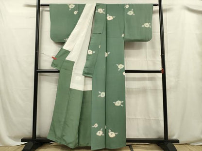 平和屋着物■上質な小紋 椿 金彩 正絹 逸品 DABC7741ya