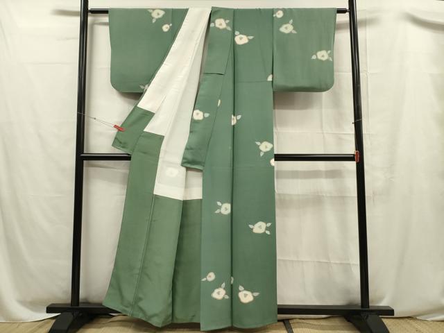 平和屋着物■上質な小紋 椿 金彩 正絹 逸品 DABC7741ya