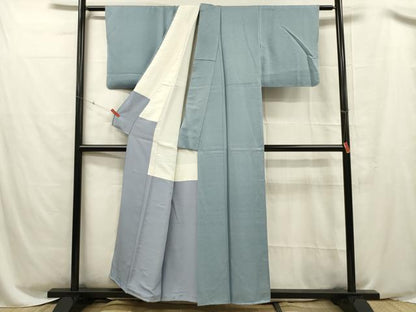 平和屋着物■上質な色無地 紗綾形地紋 正絹 逸品 DABC7747ya