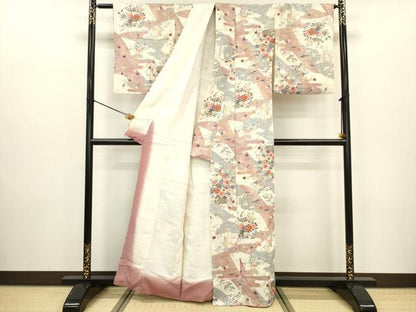 平和屋着物■上質な小紋 花車文 金彩 正絹 逸品 DABC7754ya