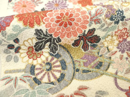 平和屋着物■上質な小紋 花車文 金彩 正絹 逸品 DABC7754ya
