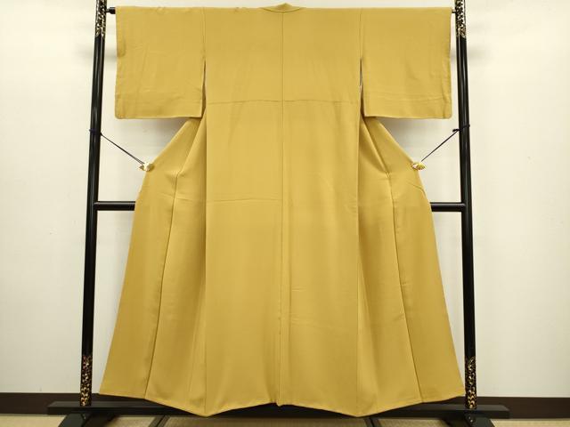 平和屋着物■上質な色無地 黄朽葉色 正絹 逸品 DABC7763ya